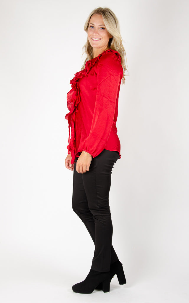 Bella Short Soft Shiny - Red